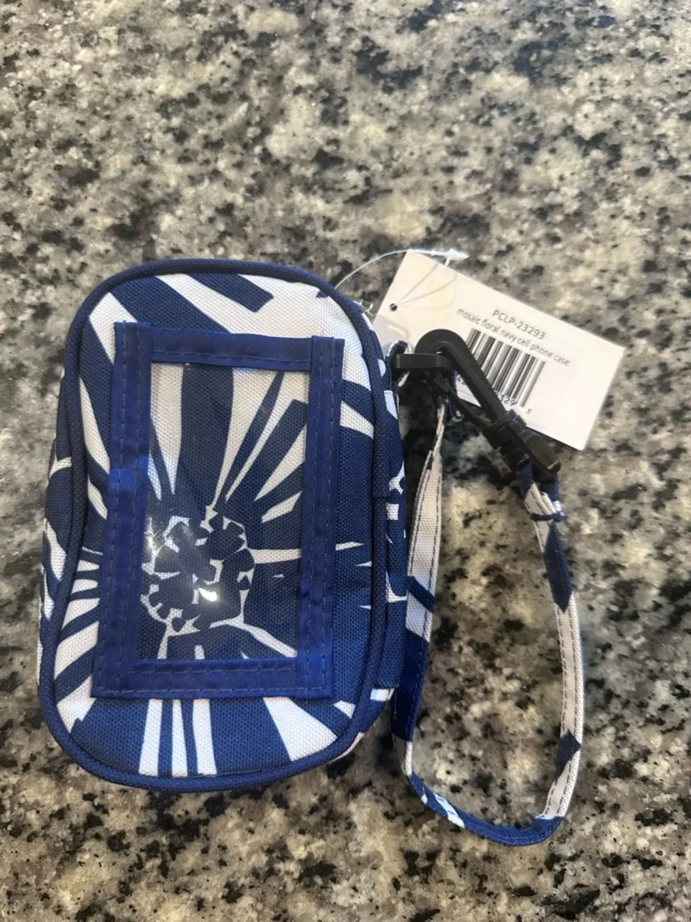 Buckhead Betties Navy & White Patterned Phone Pouch with Wrist Strap